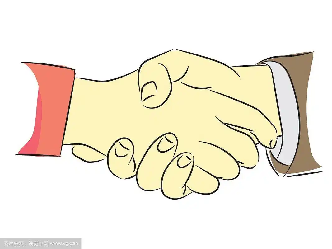 握手的插图,平面设计-矢量插图