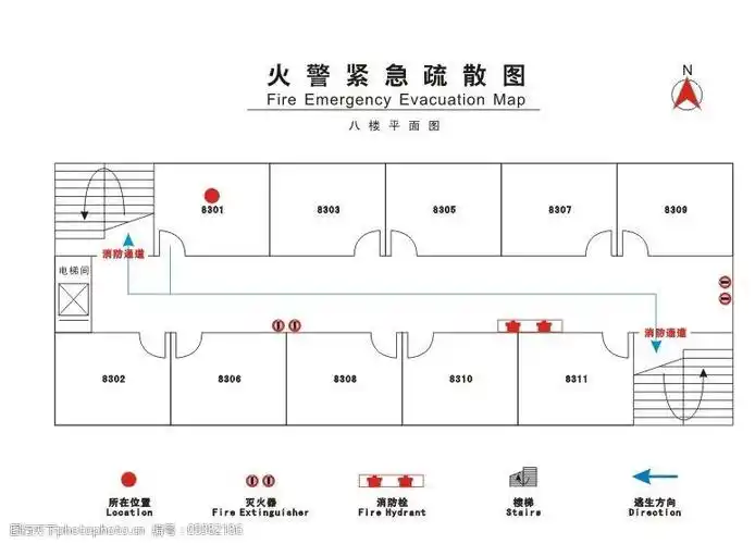 酒店 消防图 消防疏散图 疏散图 平面图 公共标识标志 标识标志图标