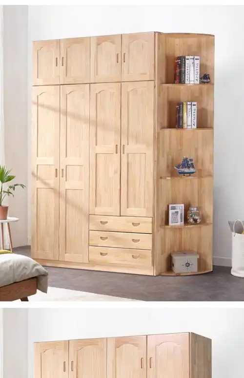 沃清成品衣柜松木衣柜衣柜实木家用卧室现代简约小户型储物简易松木