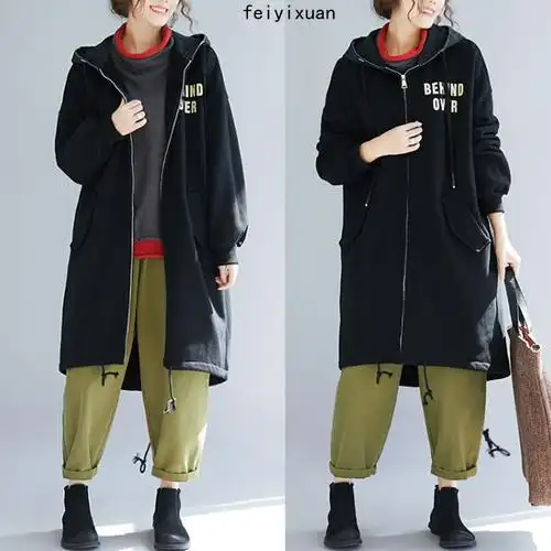 长款卫衣外套女拉链