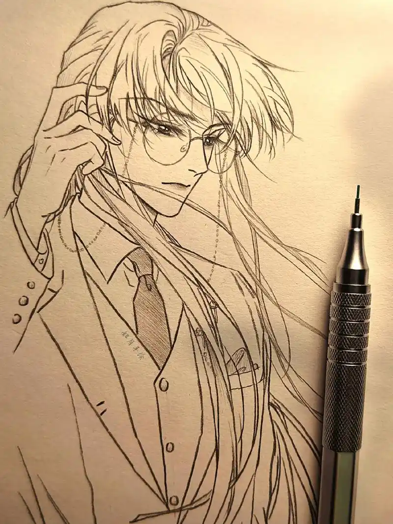 雨总,没画好.#绘画过程图 #临摹 #滕瑞雨 #不健全的关系 - 抖音