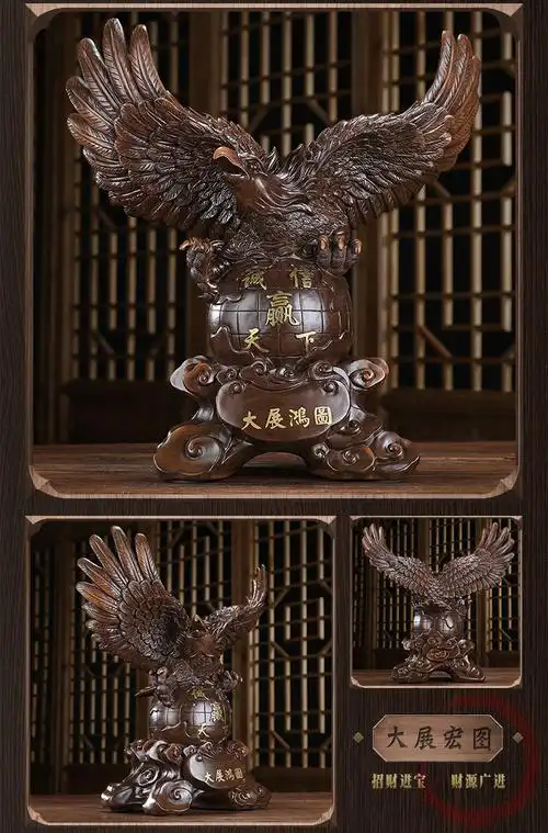 公司前台摆件老鹰摆件公司前台开业礼物客厅男士大气老板办公桌室大气