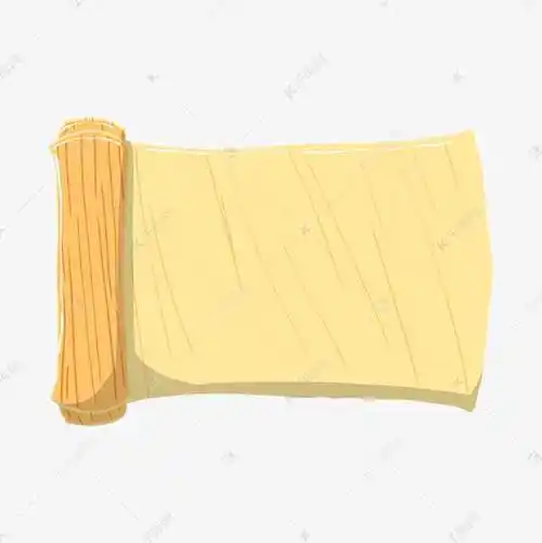 手绘竹简卷轴边框