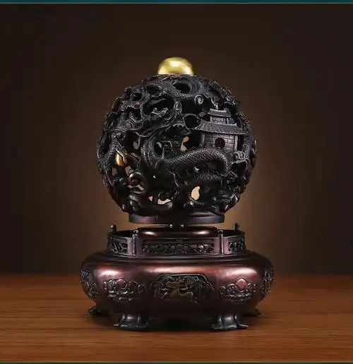 纯铜九转乾坤鼎摆件铜欣祥全铜九转乾坤鼎家居装饰品摆设客厅玄关办公