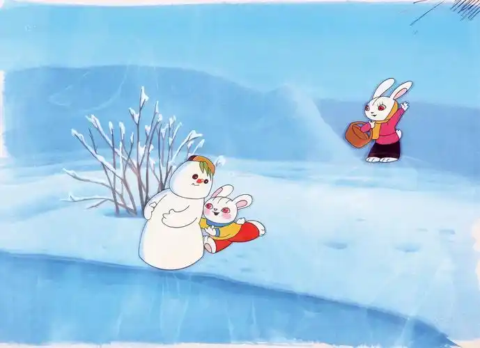 0034雪孩子赛璐璐水彩镜框