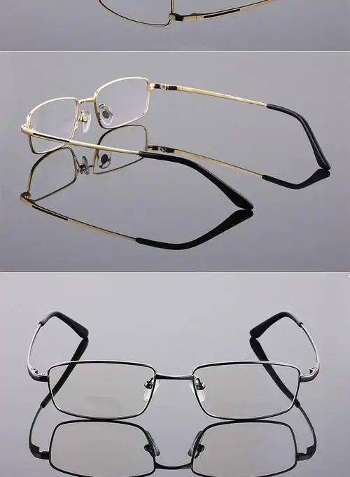 纯钛镜架适合配高度近视眼镜框超轻男女小近视镜框黑框金属眼镜架 非
