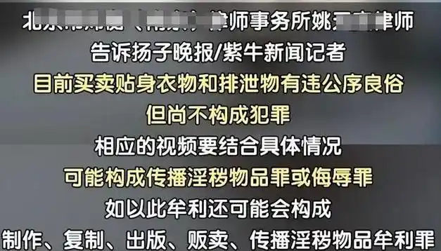 女性内衣交易平台涉嫌传播淫秽物品律师表示可能构成犯罪