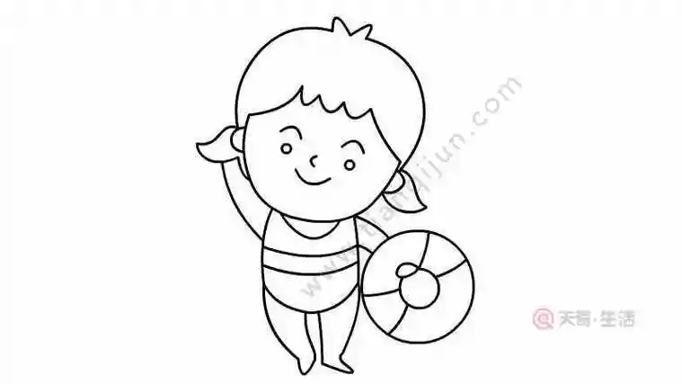 游泳简笔画画法