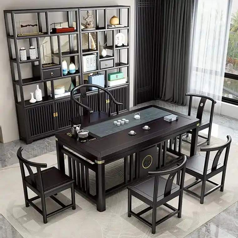 茶台套装家用小型办公室功夫实木茶桌椅组合一套简约客厅阳 - 抖音