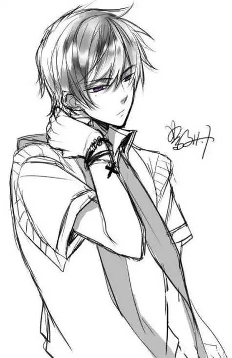 帅气简单——动漫人物男生帅气简单的画法如下:工具:2b-8b铅笔 素描纸