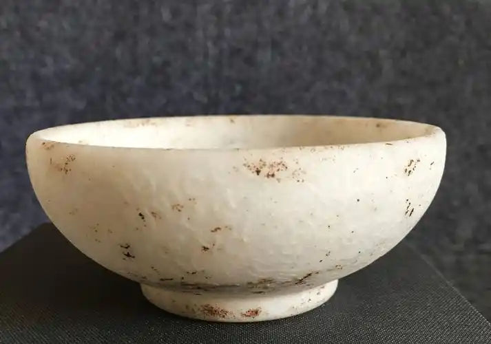 精品赏析—乾隆孝粉款玉碗_孝粉玉_玉器_汉白玉