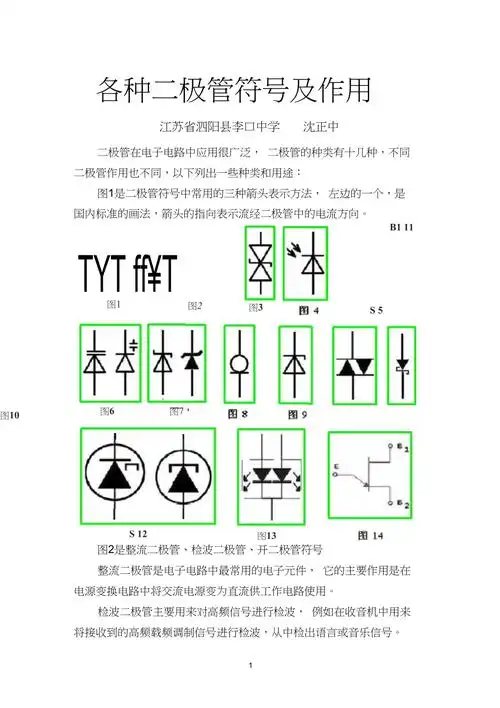 各种二极管符号及作用