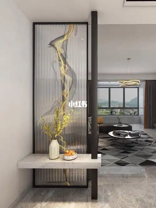 现代轻奢时尚入户玄关隔断装饰设计效果图