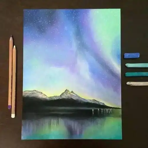 彩铅笔和色粉画出的星空 | 插画师 joshua dansby #艺术范