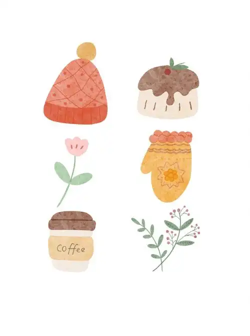 可爱贴纸|插画小物分享|手帐贴纸素材