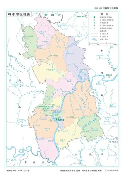 冷水滩区标准地图_永州地图库_地图窝