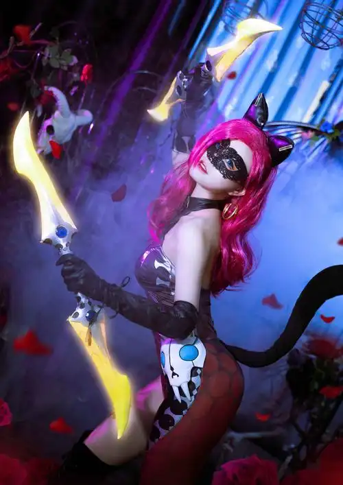 阿珂暗夜猫娘cos