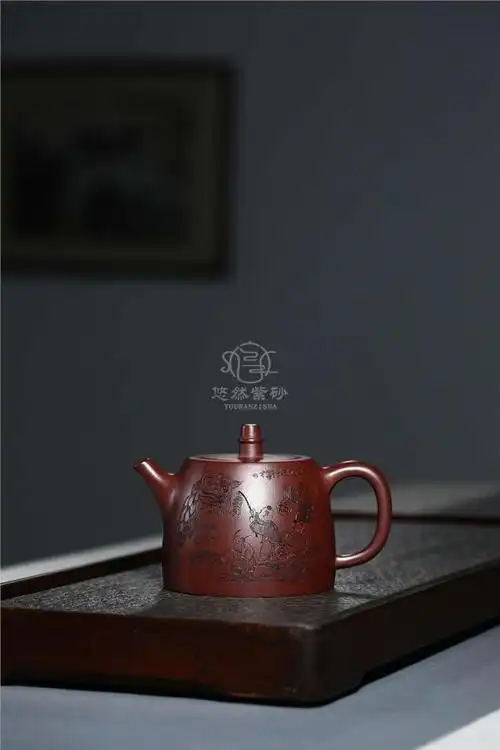 宋晓伟紫砂壶作品|龙血砂汉铎壶400cc手制真品行情