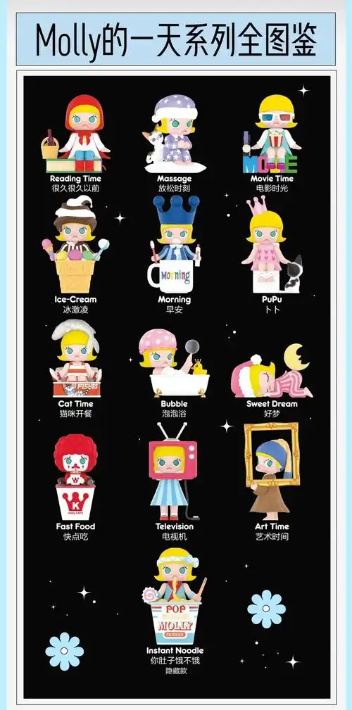 现货molly一天盲盒潮玩泡泡玛特popmart茉莉珍珠耳环潮玩盲盒