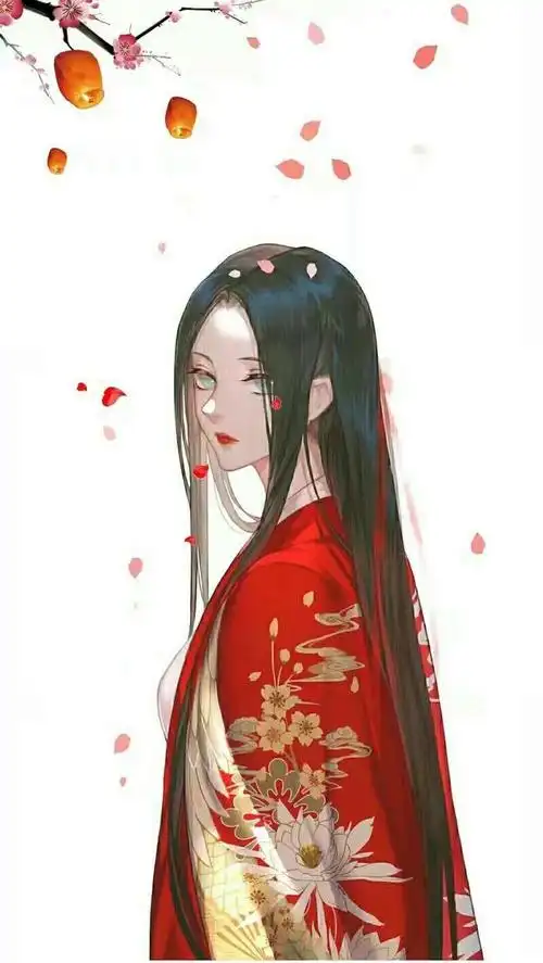 古风动漫红衣女