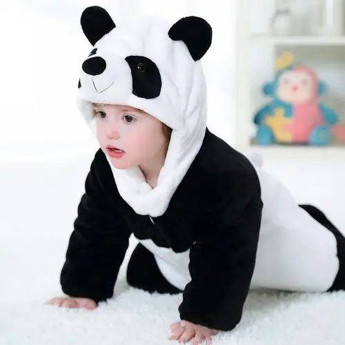 niu冬款新品婴儿爬服宝宝舒适保暖萌萌动物哈衣儿童可爱连体衣