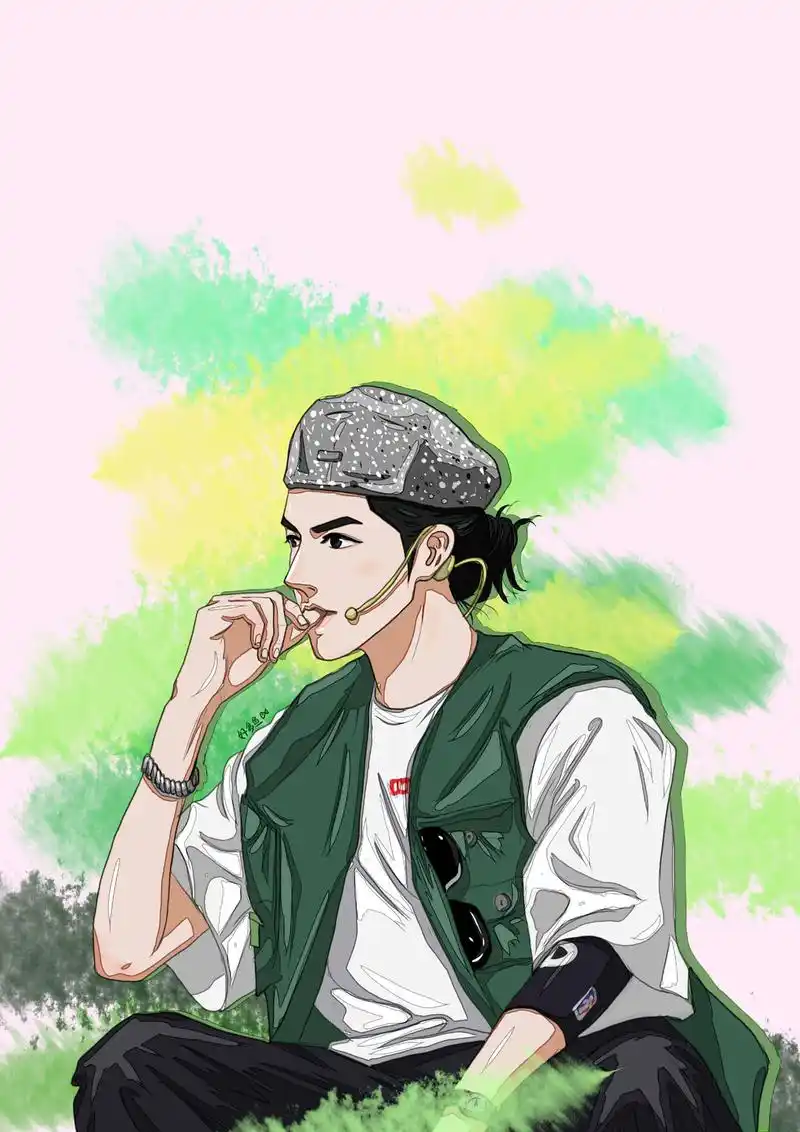 新说唱贝雷帽造型饭绘吴亦凡化身撕漫男孩 可爱啃手是夏日里的青柠