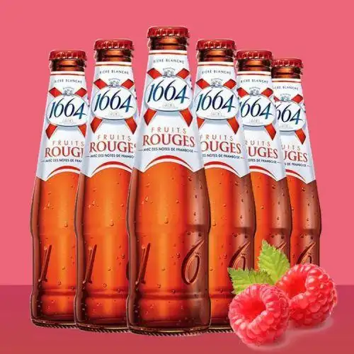 原瓶进口1664啤酒6瓶法国克伦堡凯旋1664红果树莓果味啤酒精酿