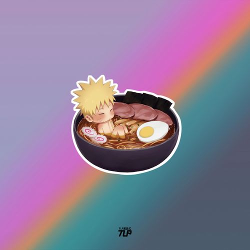 tlp镂空车贴 火影忍者鸣人一乐拉面 笔记本贴行李箱贴机箱贴墙贴