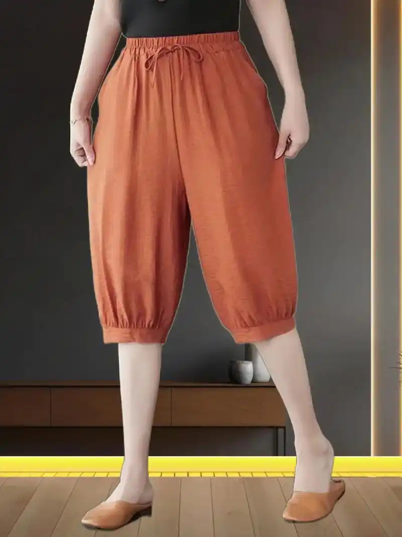 时尚大方棉麻五分裤