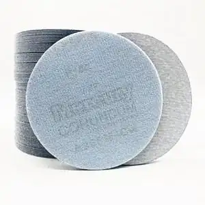 干磨砂纸5寸植绒砂纸磨机打磨砂纸气圆形白砂抛光砂碟沙纸片