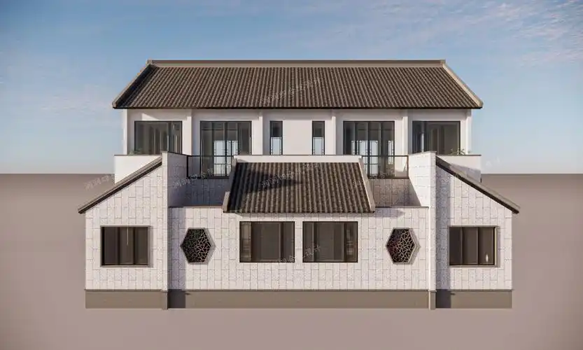 占地400平米江苏兄弟合建双拼新中式合院别墅润润四合院设计刘鹰