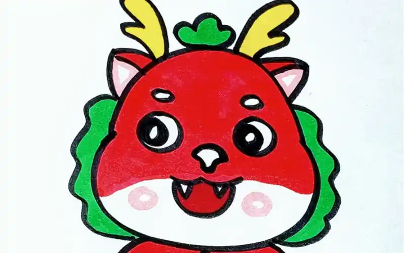 超级简单,快跟我学起来吧#亲子简笔画 #龙简笔画 #新年主题画 #儿童简