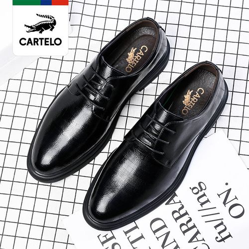 卡帝乐鳄鱼男士皮鞋真牛皮高档商务正装轻便休闲鞋新郎结婚男鞋子