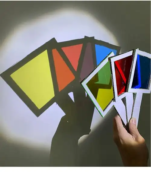 润夏彩色玻璃纸透明幼儿园手工七彩美术纸儿童认知科学光影灯笼彩虹膜