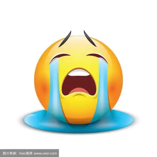 crying sad emoticon, emoji, smiley - vector illustration