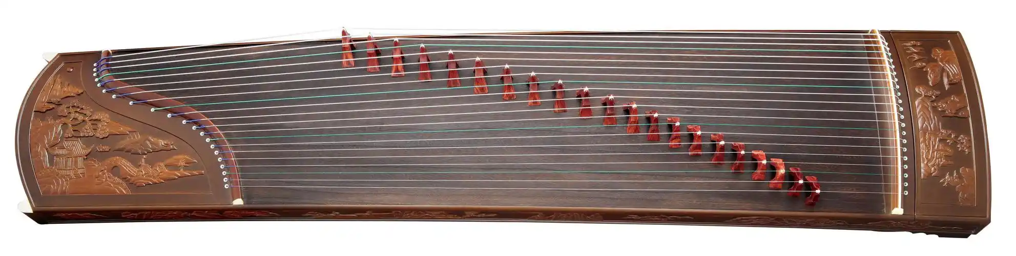 qz-0826-1工艺专业筝b新款金丝楠木雕(山水)s21-163 品牌 : 秦牌古筝