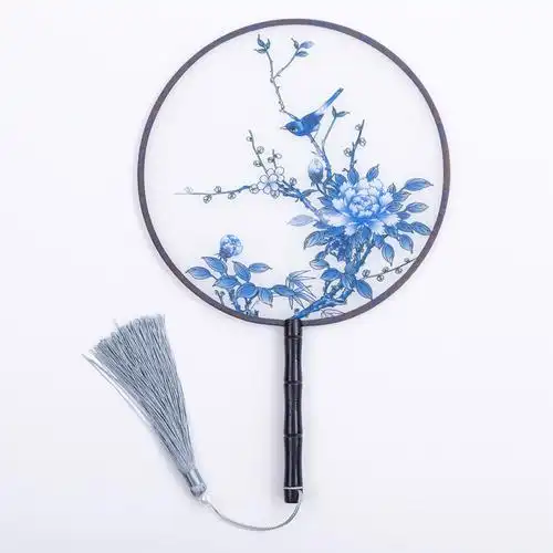 真丝黛玉葬花真丝团扇古风扇子夏天舞蹈扇女式中国风汉服旗袍儿童古典