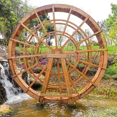 仿真电动旋转黄河大水车 户外提水灌溉工具 农耕园互动体验道具