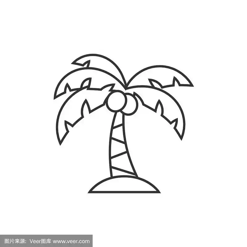 棕榈树线图标