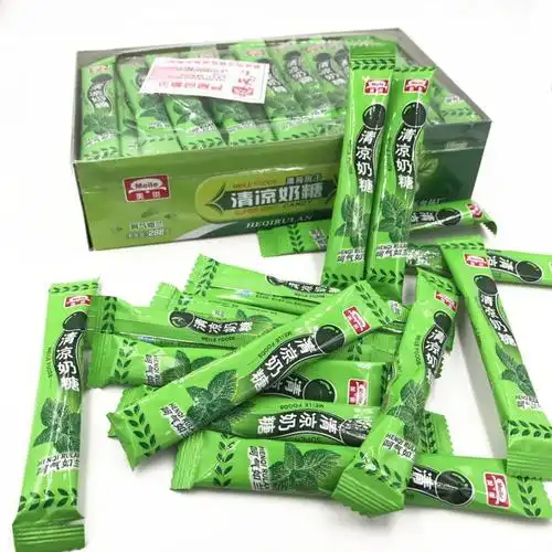 奶糖休闲小零食童年90怀旧老式糖果牛奶软糖批发清凉薄荷158克1包约32