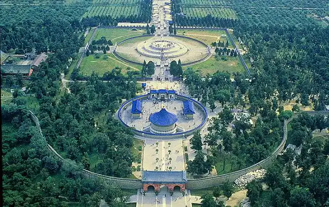 鸟瞰祈年殿丹璧桥