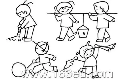 做清洁简笔画情景画