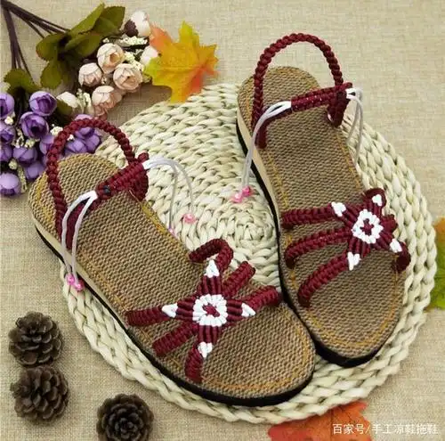 纯手工编织凉鞋*亚麻鞋底*夏天一见倾心