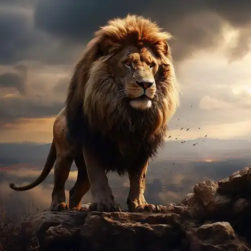 大自然自然荒野区野生动物有气势的狮子狮王森林之王