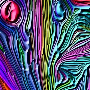 彩色浮雕3d 渲染的抽象设计基于自然形态,艺术造型,设计与装饰的几何