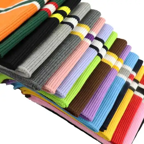 特粗罗纹羽绒服袖口领口下摆条纹纯棉螺纹面料服装辅料柔软不起球