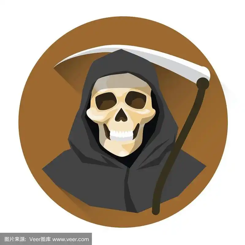 死神骷髅持有镰刀万圣节假日图标