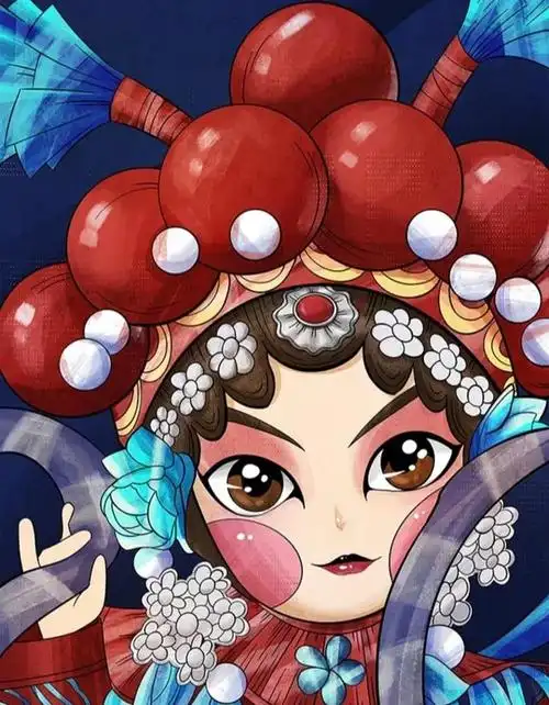 超可爱的戏曲人物插画