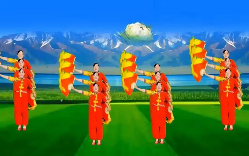 扇子广场舞《中国美》12人队形版,优美大气