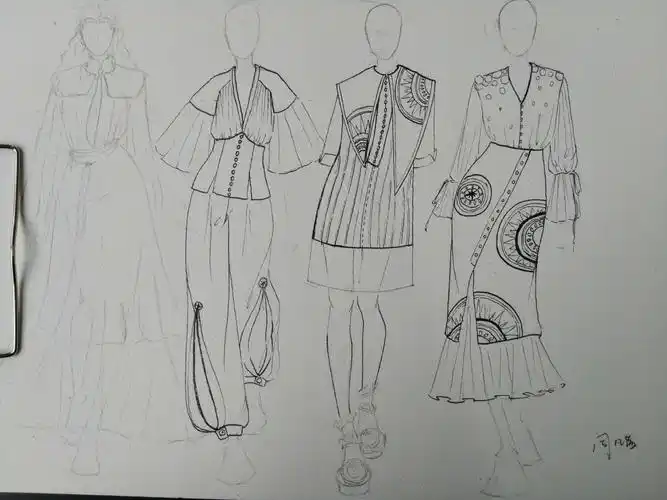 服装设计1702班民族服饰图案课堂设计作品